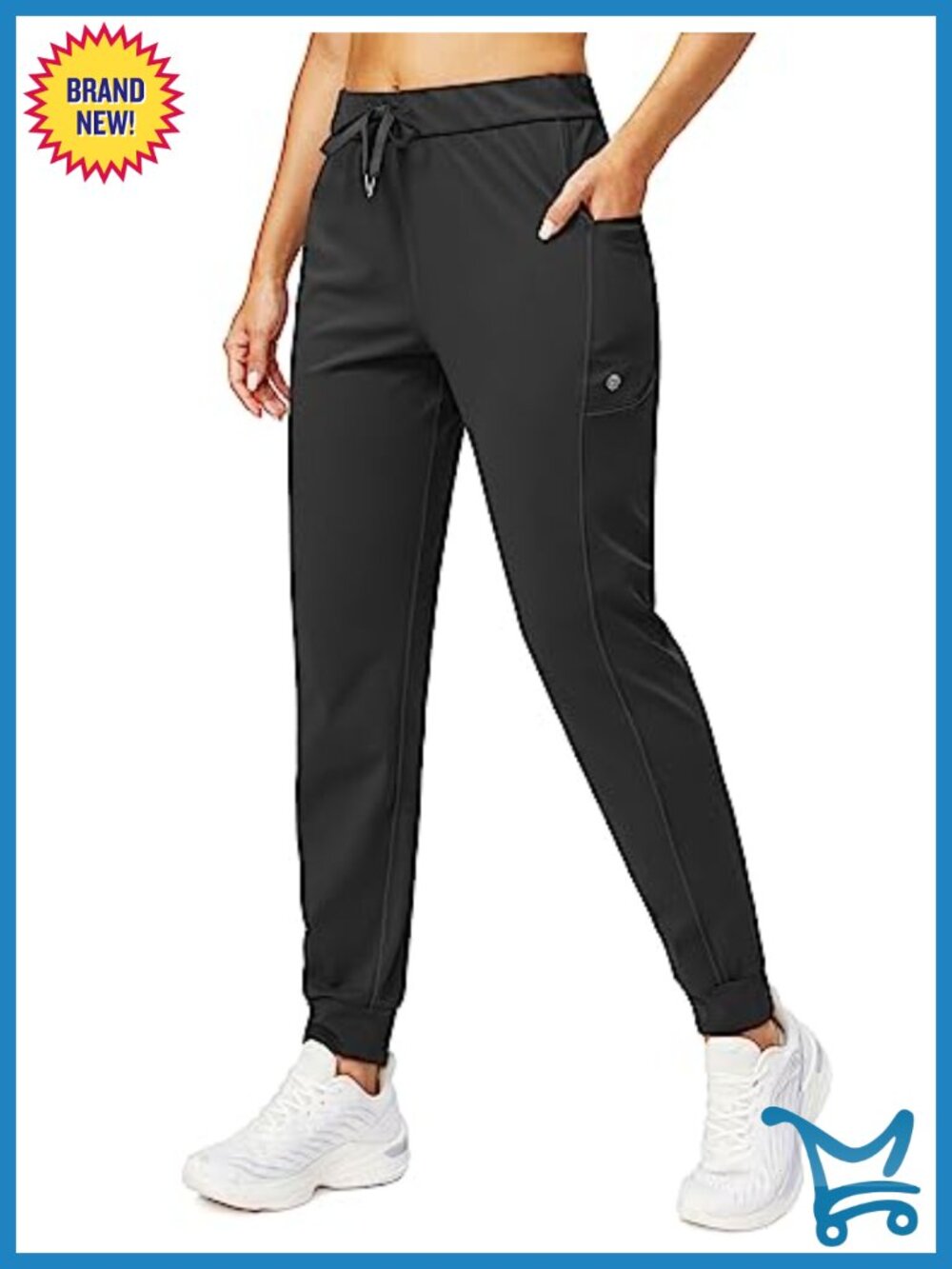 Women's Tapered Joggers Zip Pockets Athletic Sweatpants Cuffed Ankle